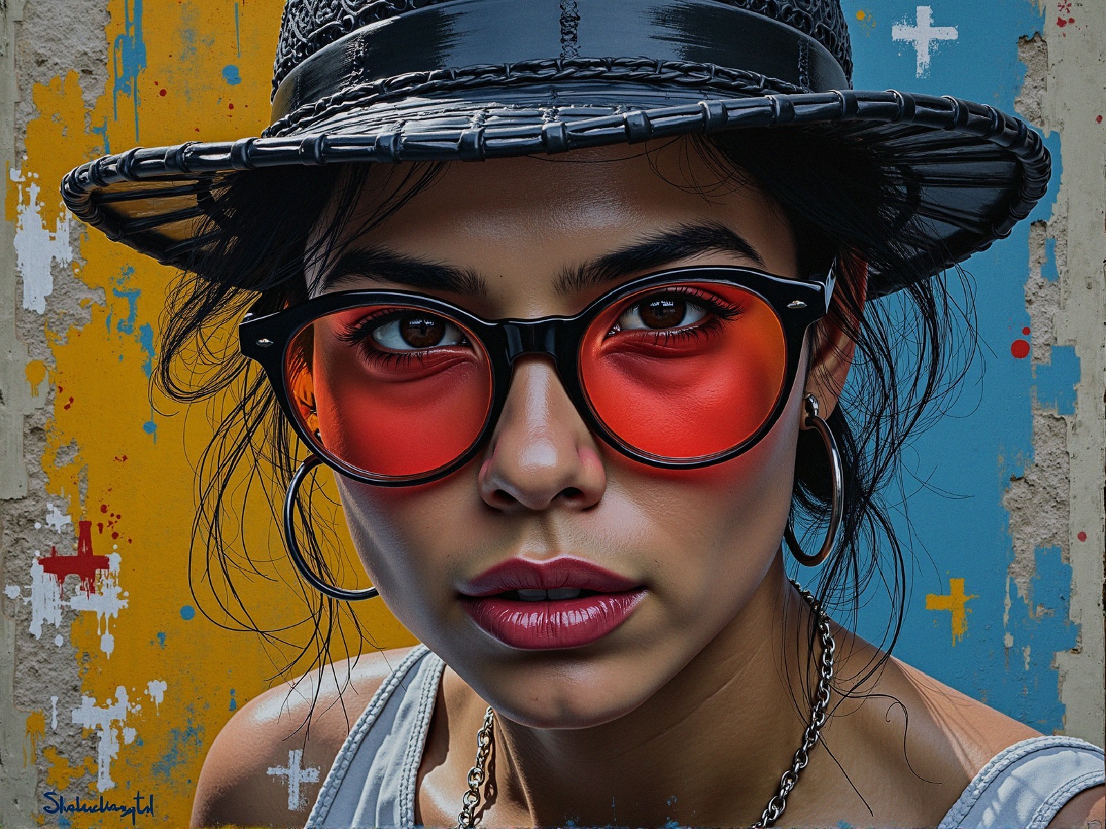 Close-Up Portrait of a Young Woman in Stylish Accessories