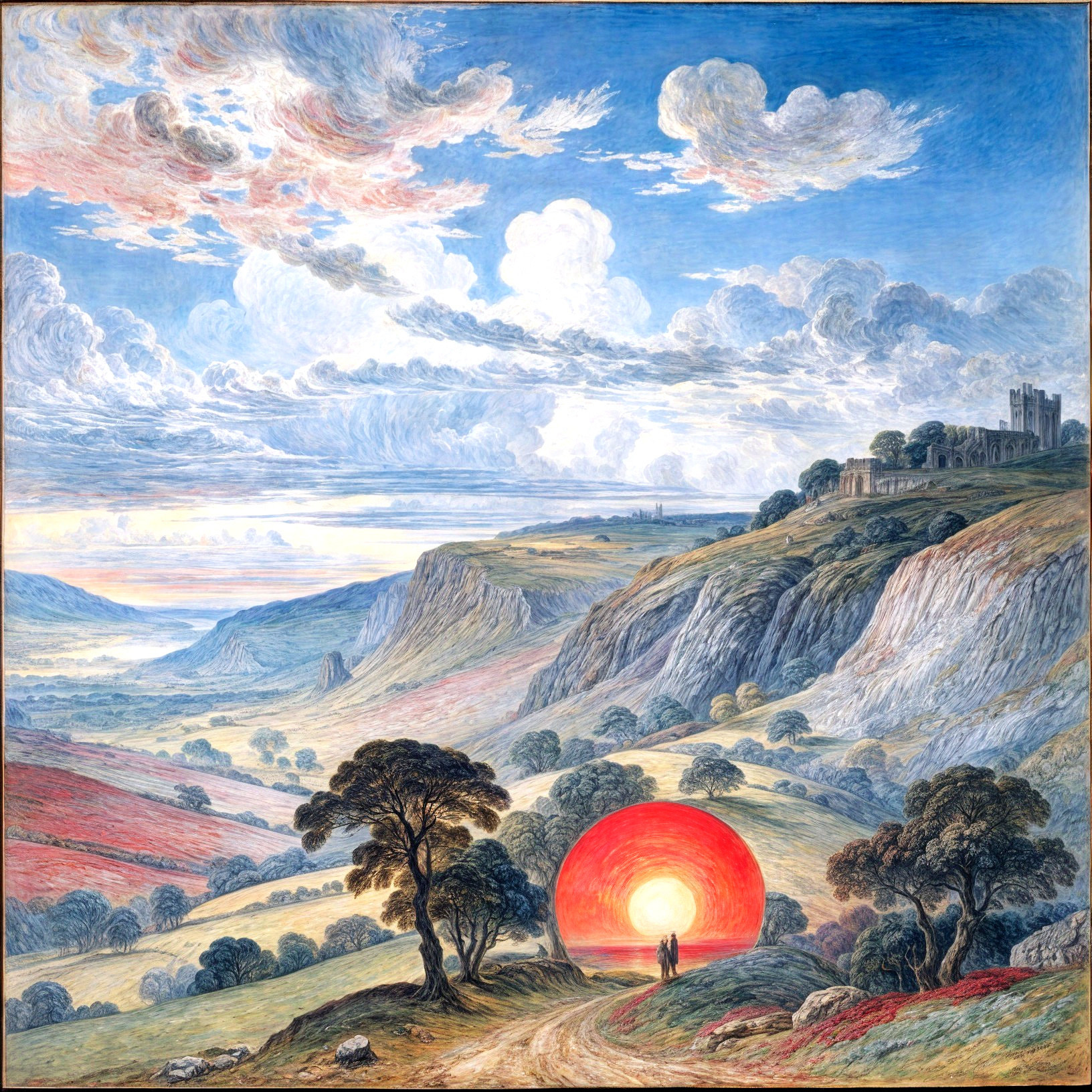 Sunlit Hills and Dramatic Skies Unite
