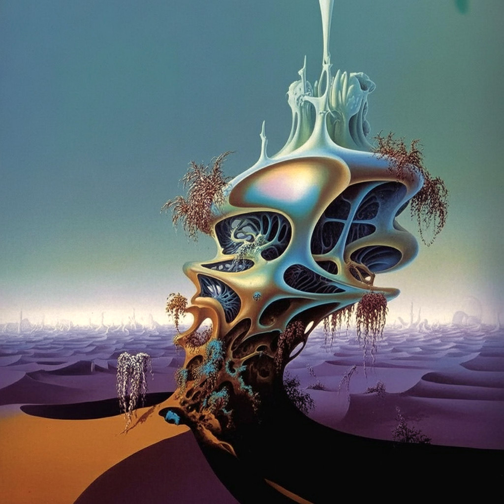 Surreal Landscape with Ethereal Organic Structure