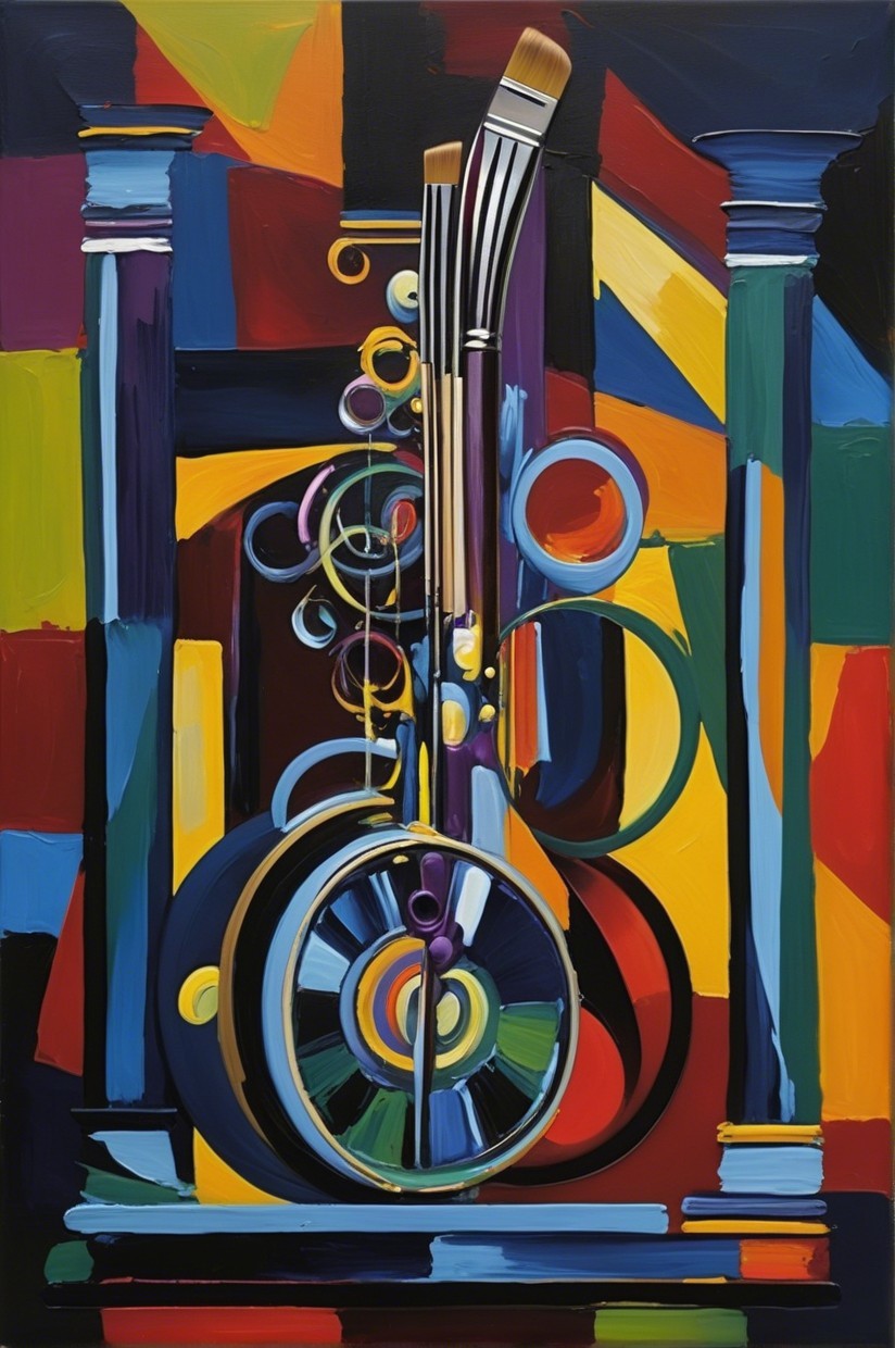 Abstract Composition of Vibrant Colors and Shapes