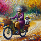 Child in Bear Jacket Surrounded by Autumn Leaves