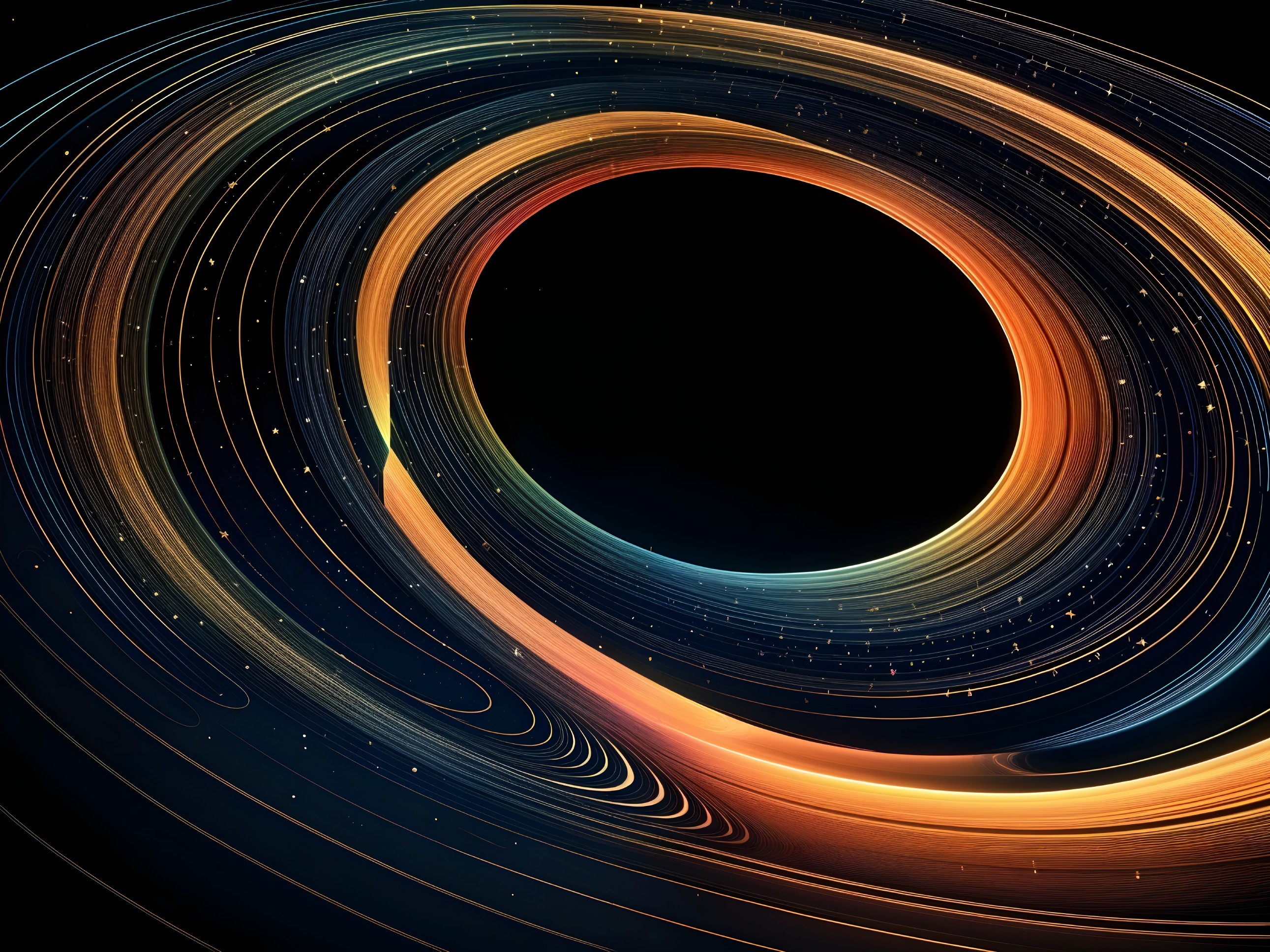 Abstract Composition of Luminous Swirling Rings