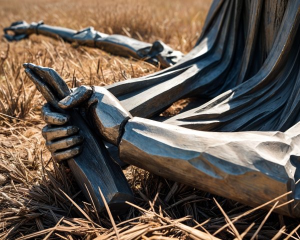 Intertwined Hands Sculpture in Metallic Material