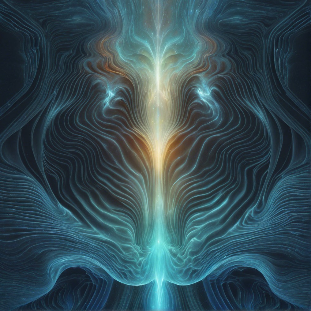 Abstract Composition with Swirling Lines and Colors
