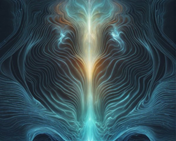 Abstract Composition with Swirling Lines and Colors