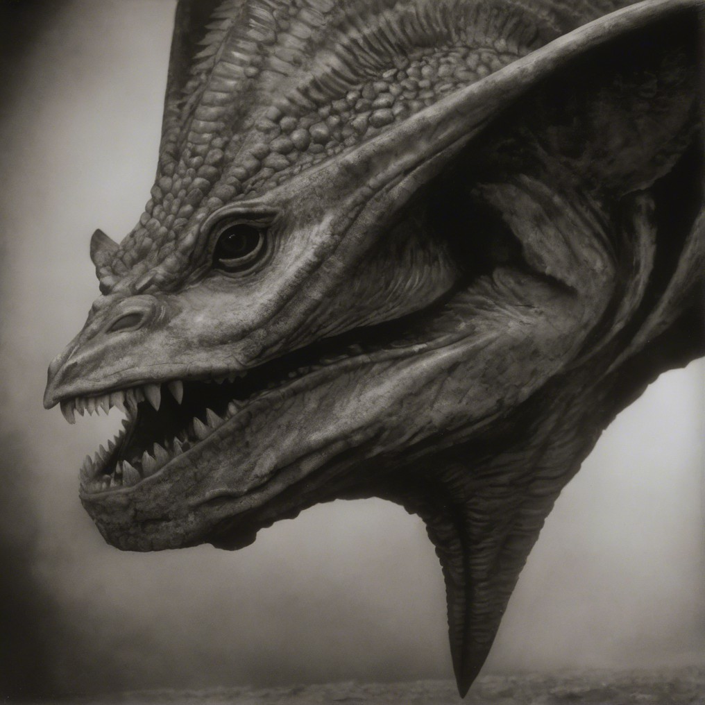 Dinosaur-like creature with spiky head and sharp teeth