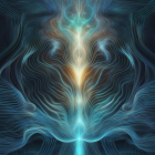 Abstract Composition with Swirling Lines and Colors