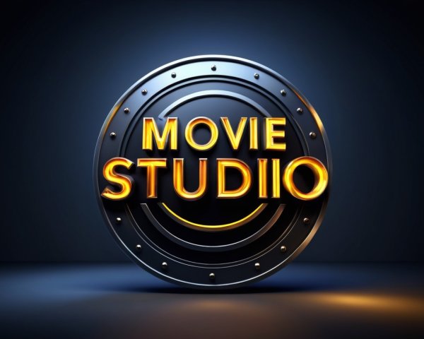 Metallic Circular Logo for Movie Studio Design
