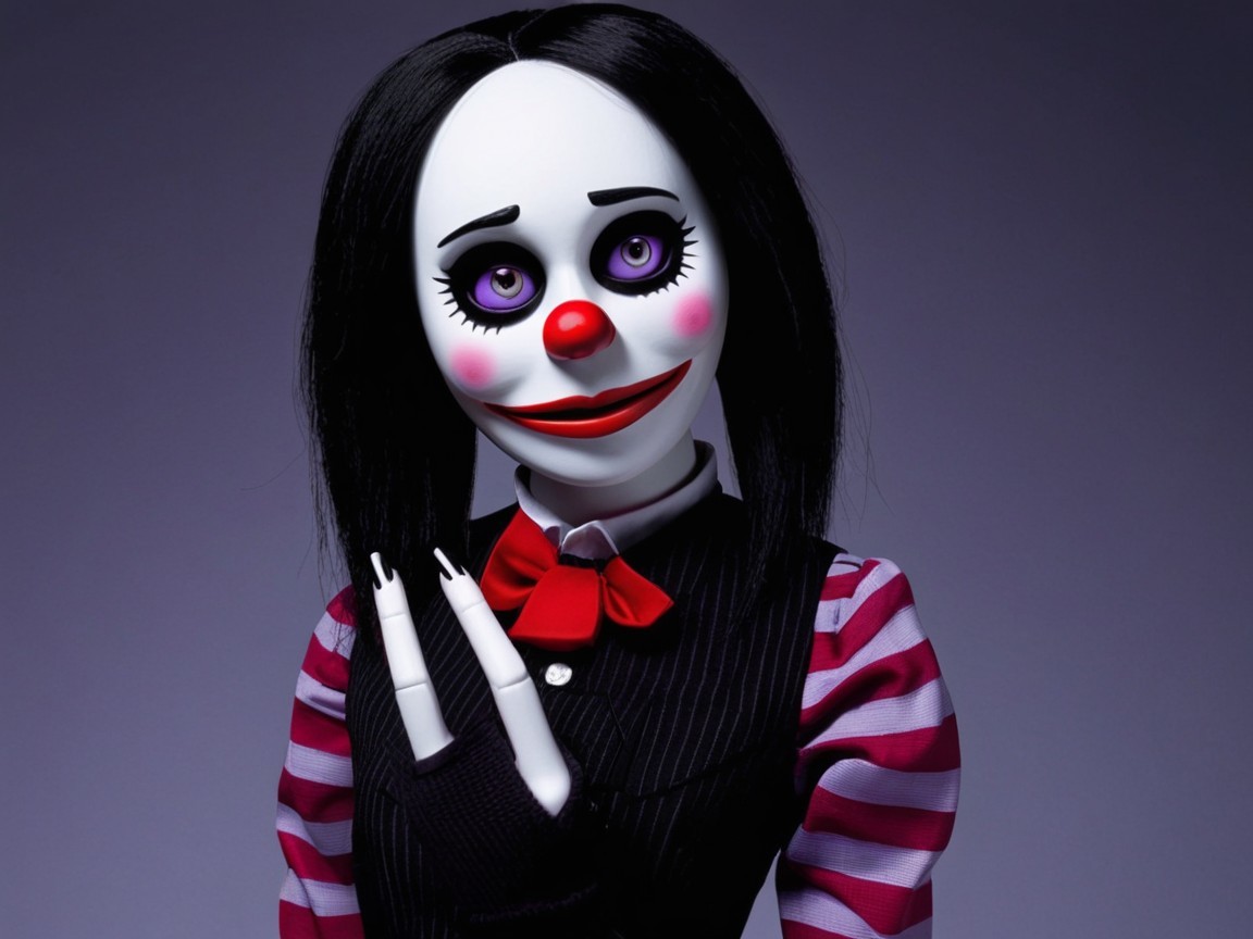 Whimsical Clown-Like Doll with Playful Features