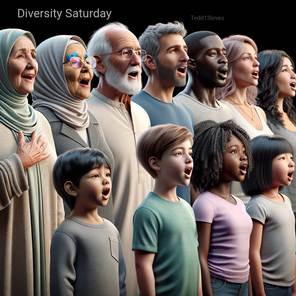 Diverse Group Singing Together in Joyful Harmony