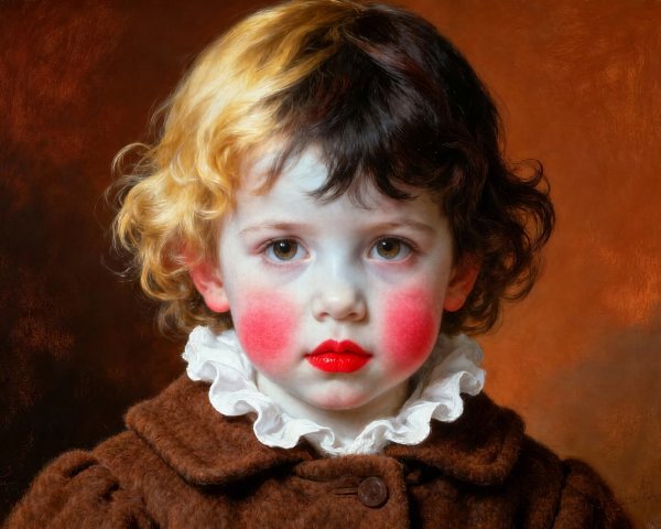 Detailed Oil Painting of a Child with Unique Features