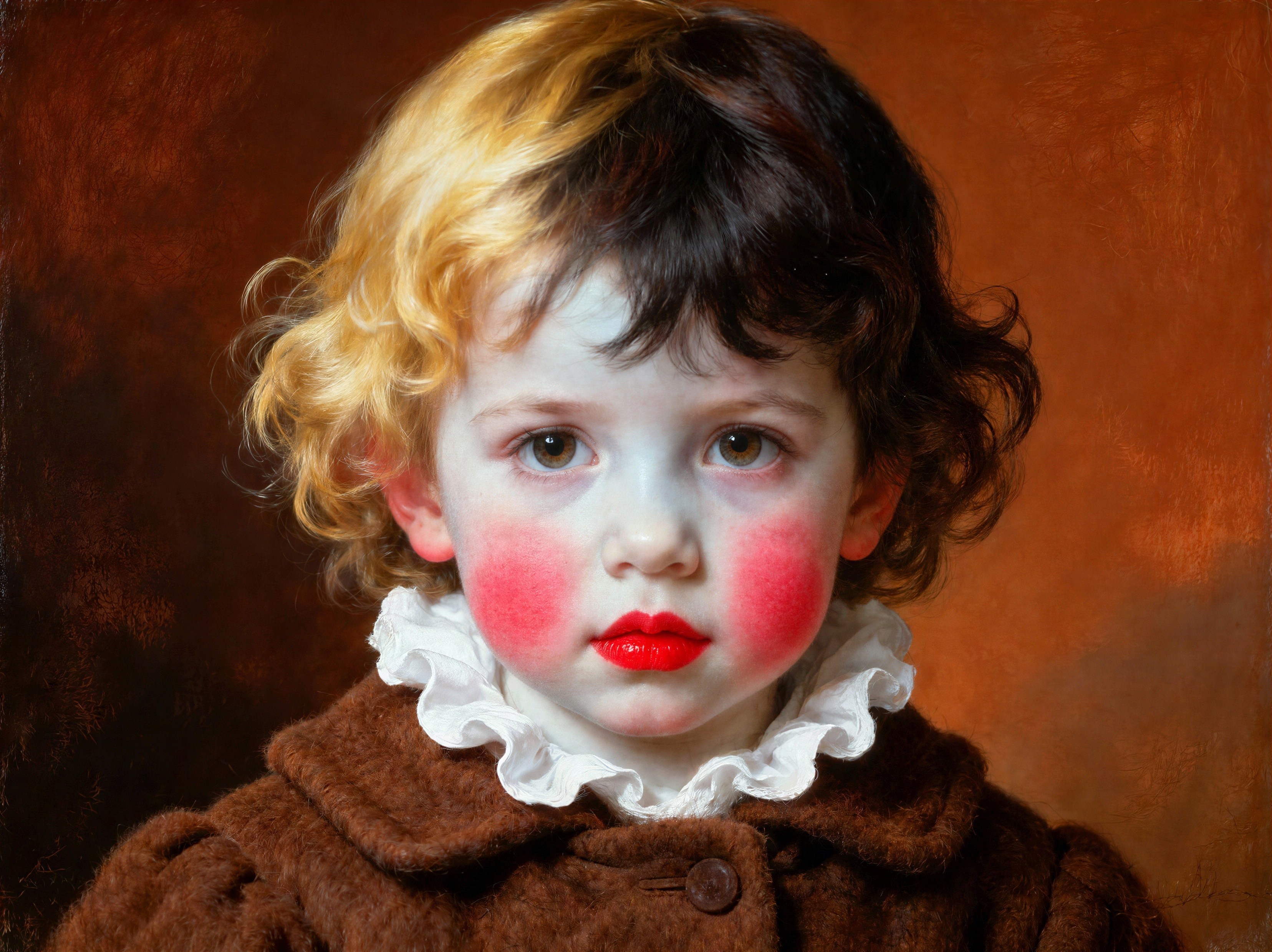 Detailed Oil Painting of a Child with Unique Features