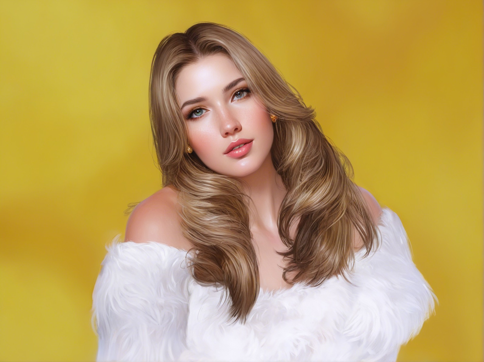 Close-up portrait of a young woman with blonde hair