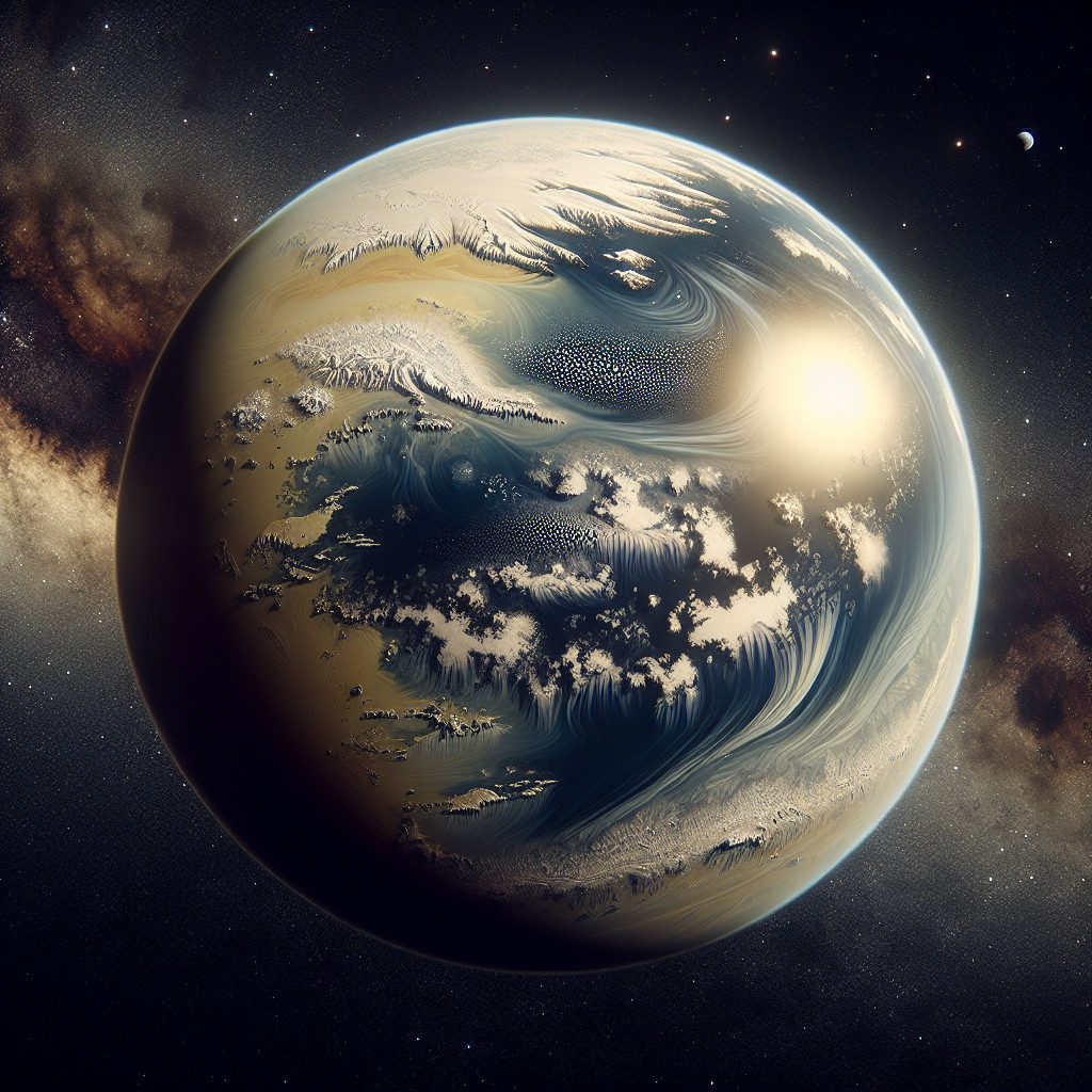 Artistic Depiction of a Distant Planet with Atmosphere