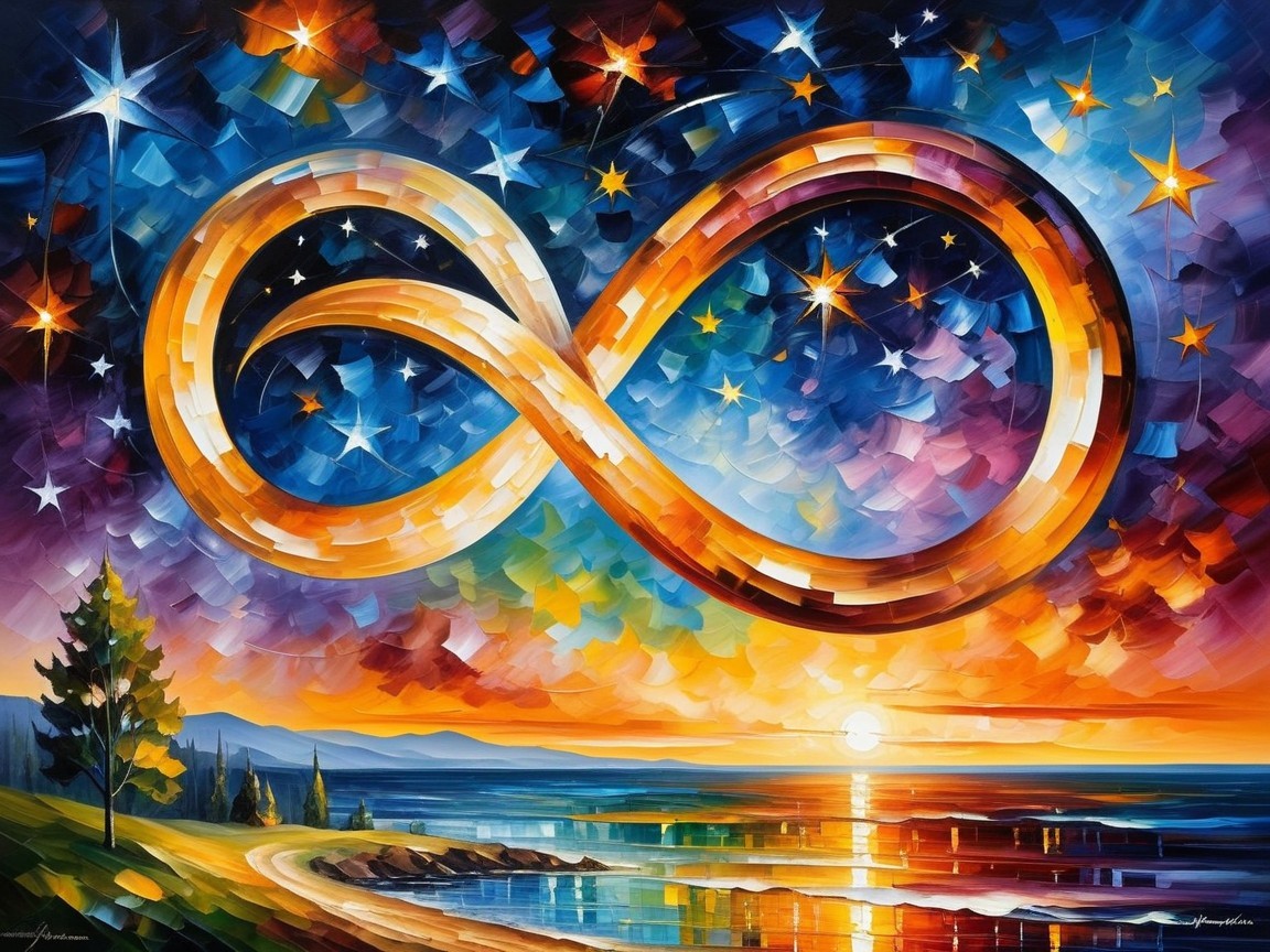 Vibrant Sunset Over Tranquil Seascape with Stars