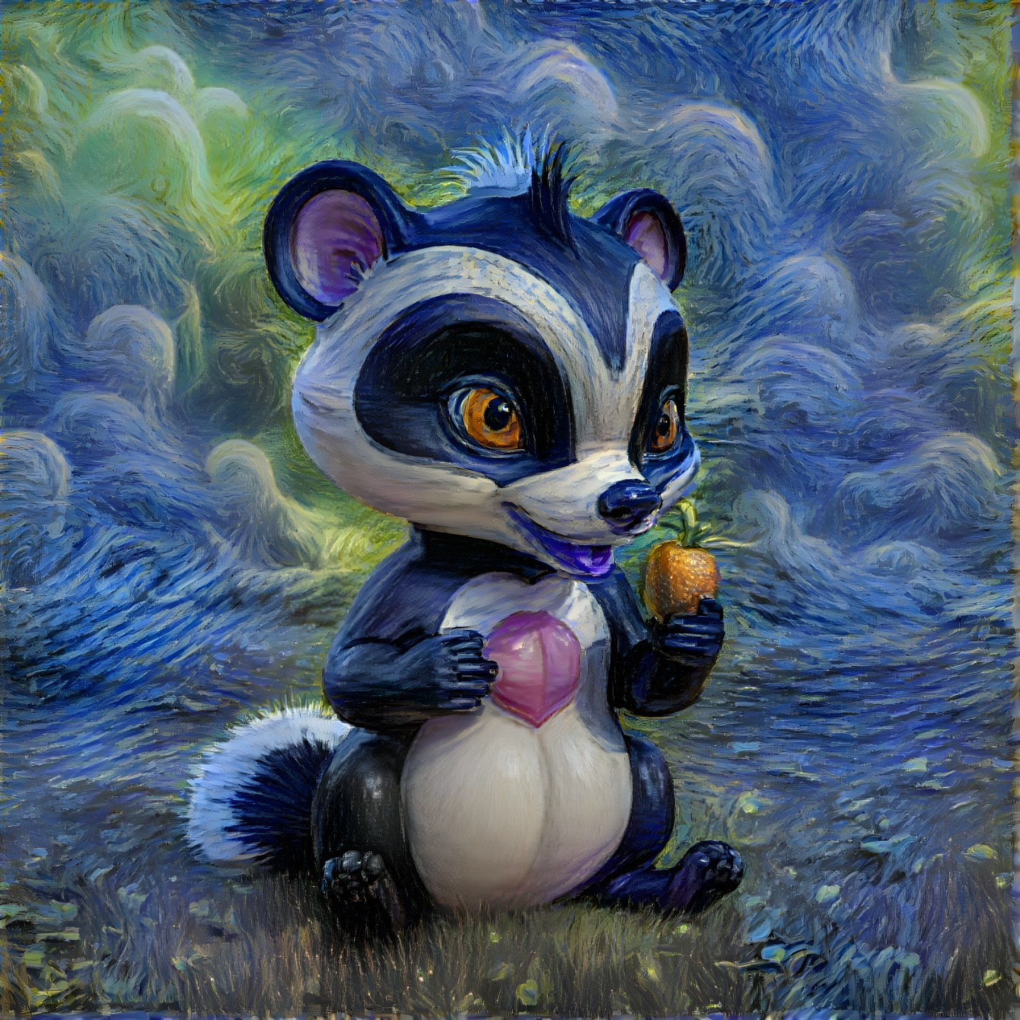 Cartoon Raccoon Character with Playful Features