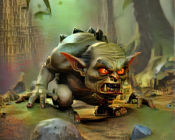 Muscular Creature with Sharp Teeth in Dense Forest
