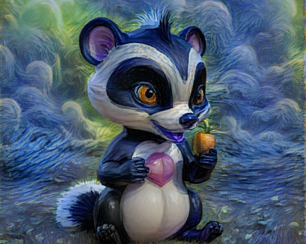 Cartoon Raccoon Character with Playful Features
