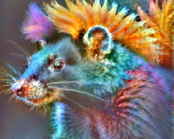 Vibrant Fantastical Creature with Colorful Mane and Fur