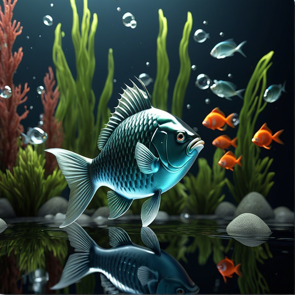 Vibrant Underwater Scene with Stylized Fish and Coral