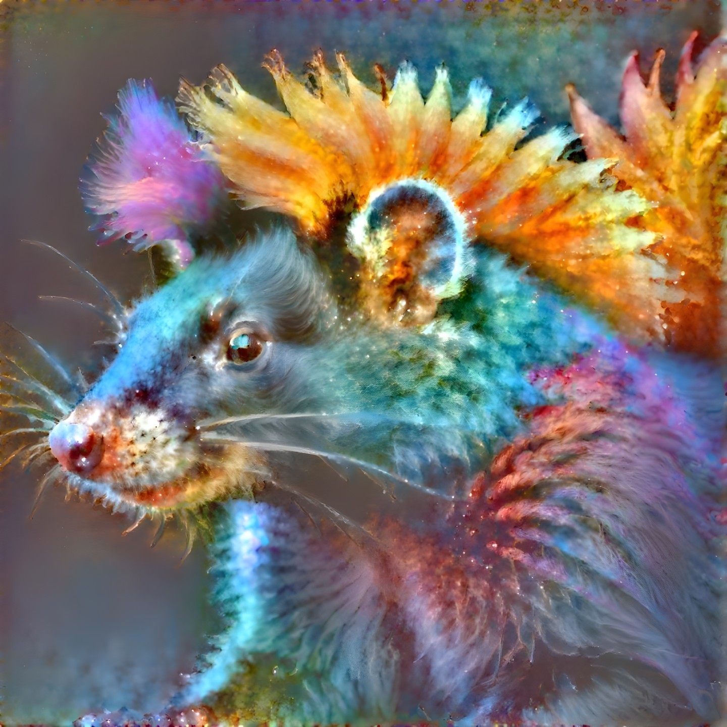 Vibrant Fantastical Creature with Colorful Mane and Fur