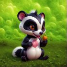 Cartoon Raccoon Character with Playful Features