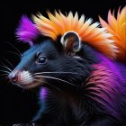 Vibrant Fantastical Creature with Colorful Mane and Fur