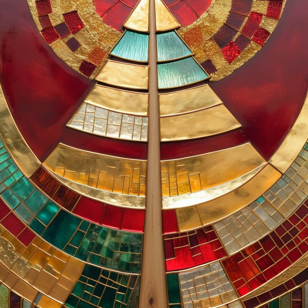 Vibrant Abstract Design with Geometric Shapes and Colors