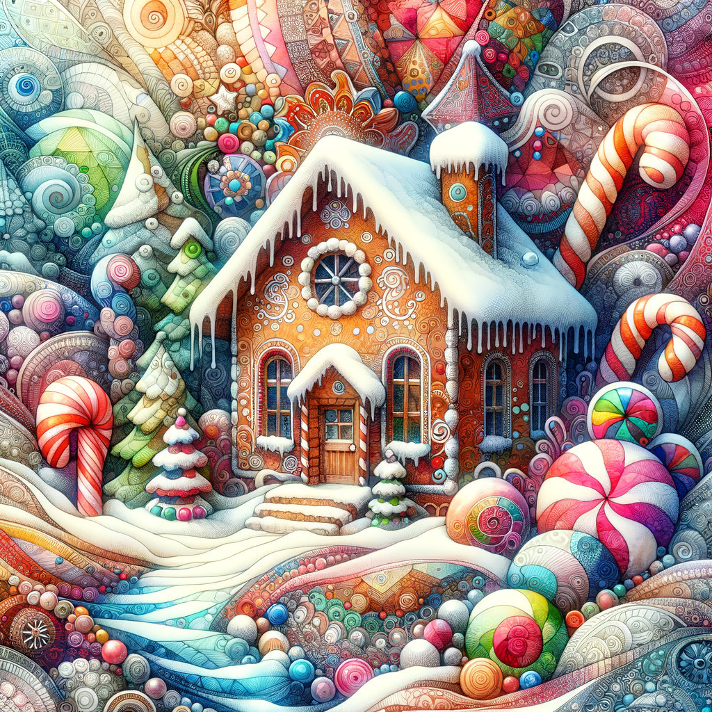 Whimsical Gingerbread House with Colorful Decorations