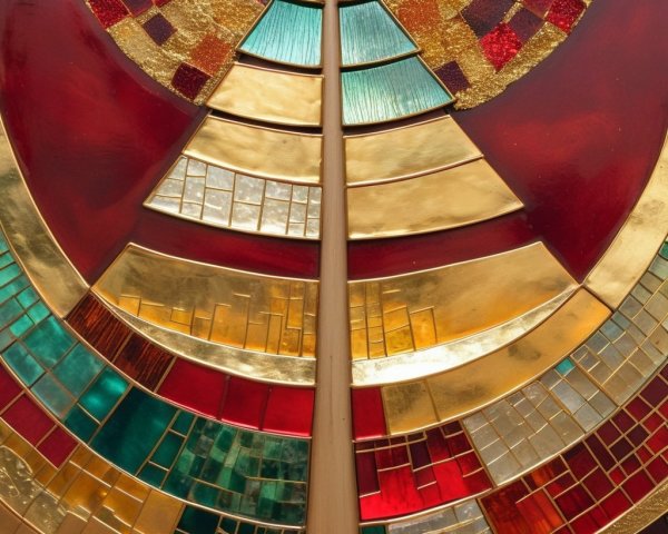 Vibrant Abstract Design with Geometric Shapes and Colors