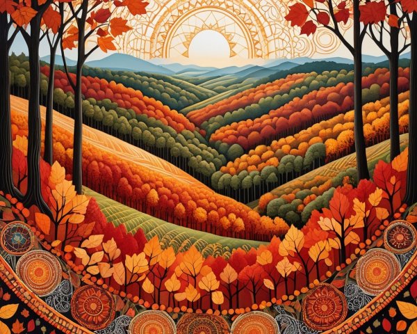Vibrant Autumn Landscape with Colorful Foliage