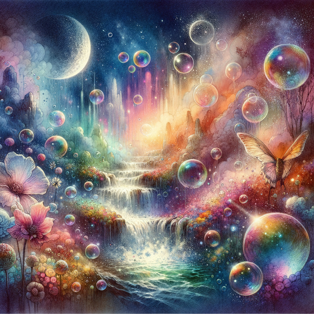 Cascading Waterfall in a Dreamlike Landscape