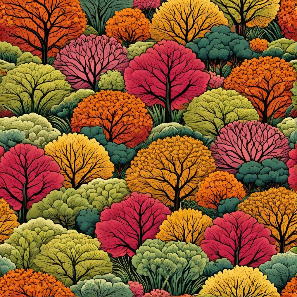 Vibrant Forest Tapestry of Colorful Foliage