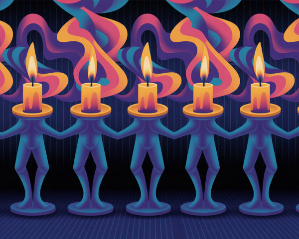 Abstract Illustration of Stylized Candle Holders