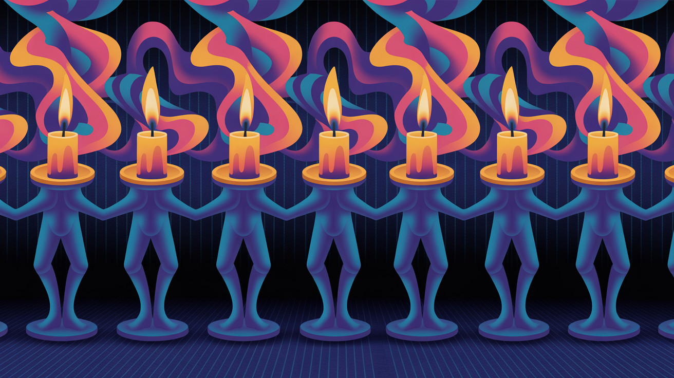 Abstract Illustration of Stylized Candle Holders