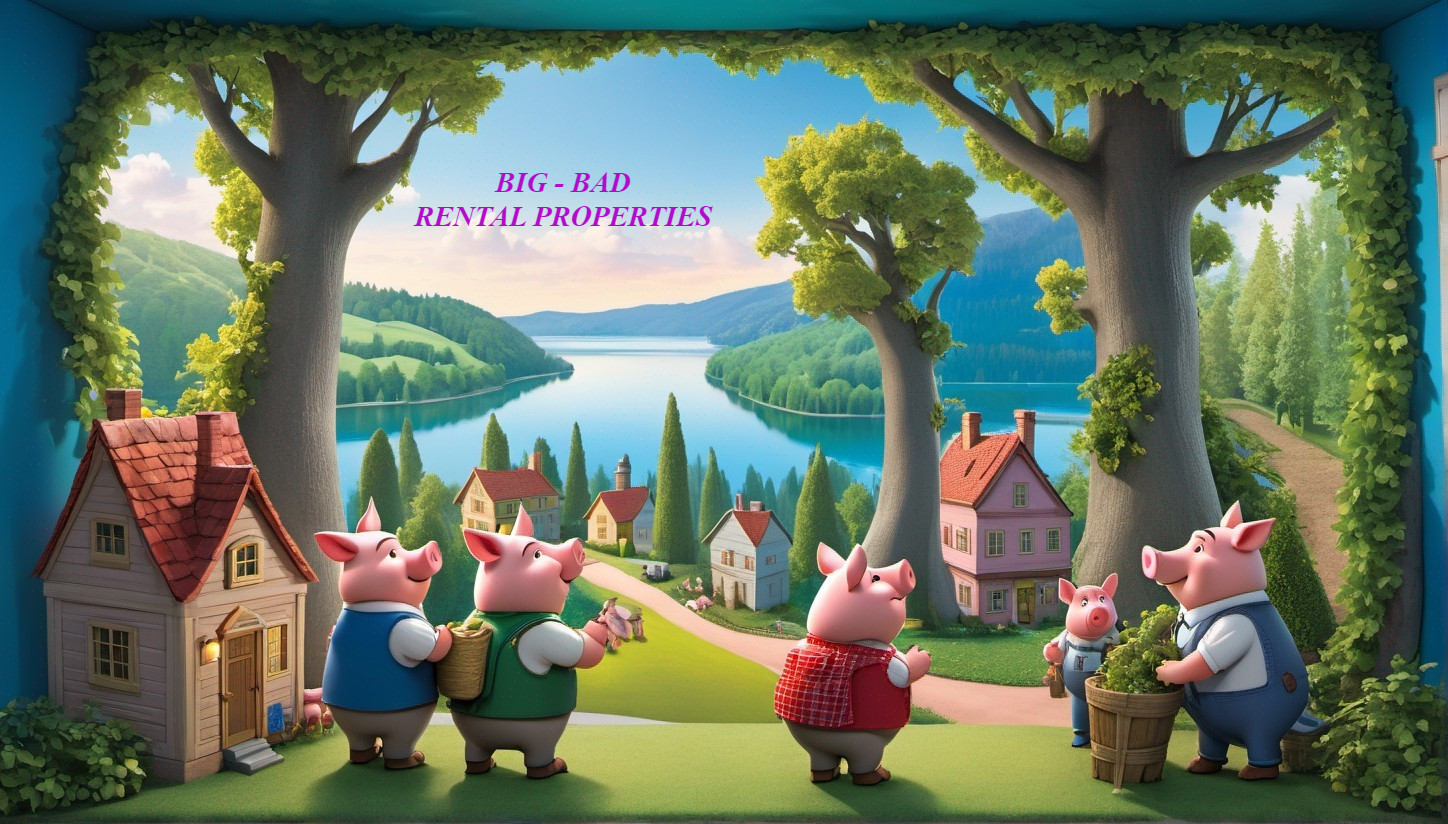 Animated Scene of Pigs in Idyllic Countryside Setting