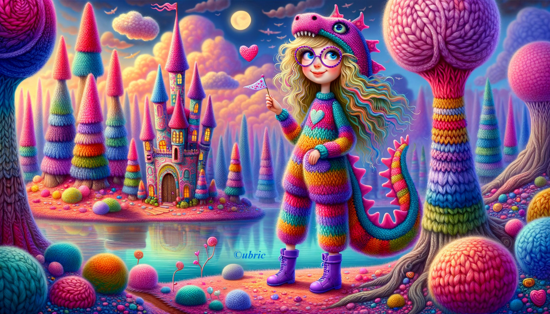 Whimsical Girl in Dragon Outfit by Serene Pond