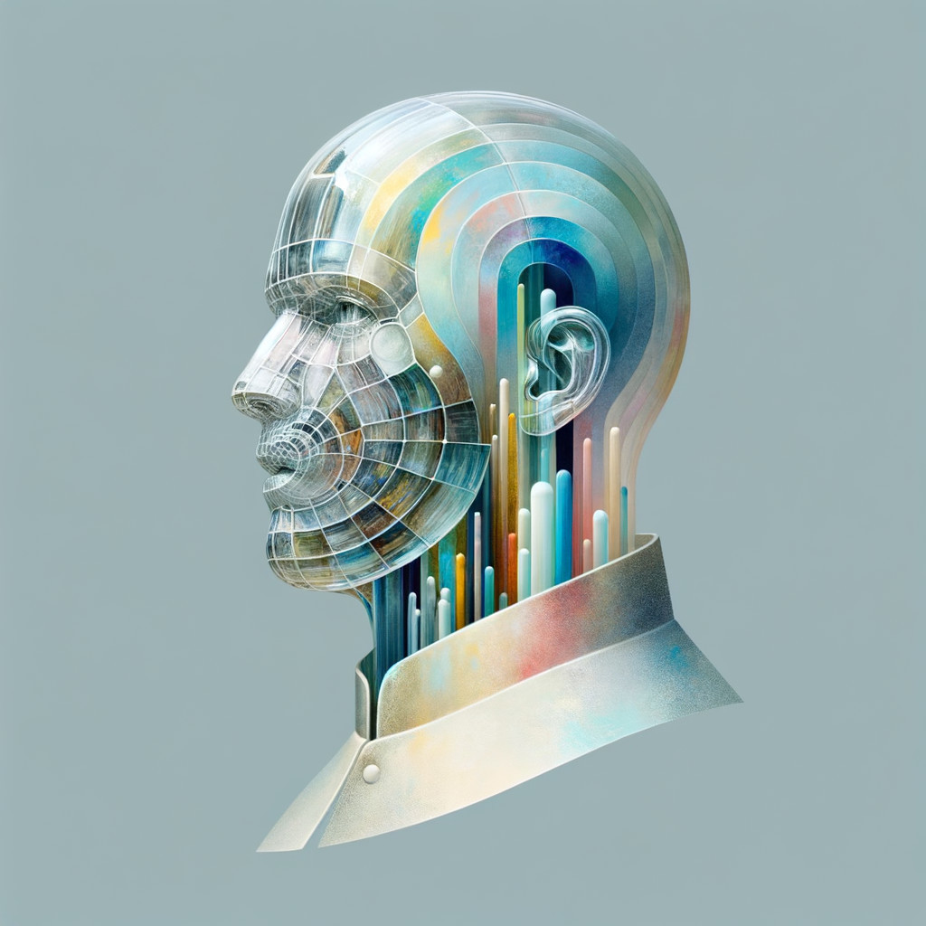 Stylized Transparent Head with Geometric Patterns