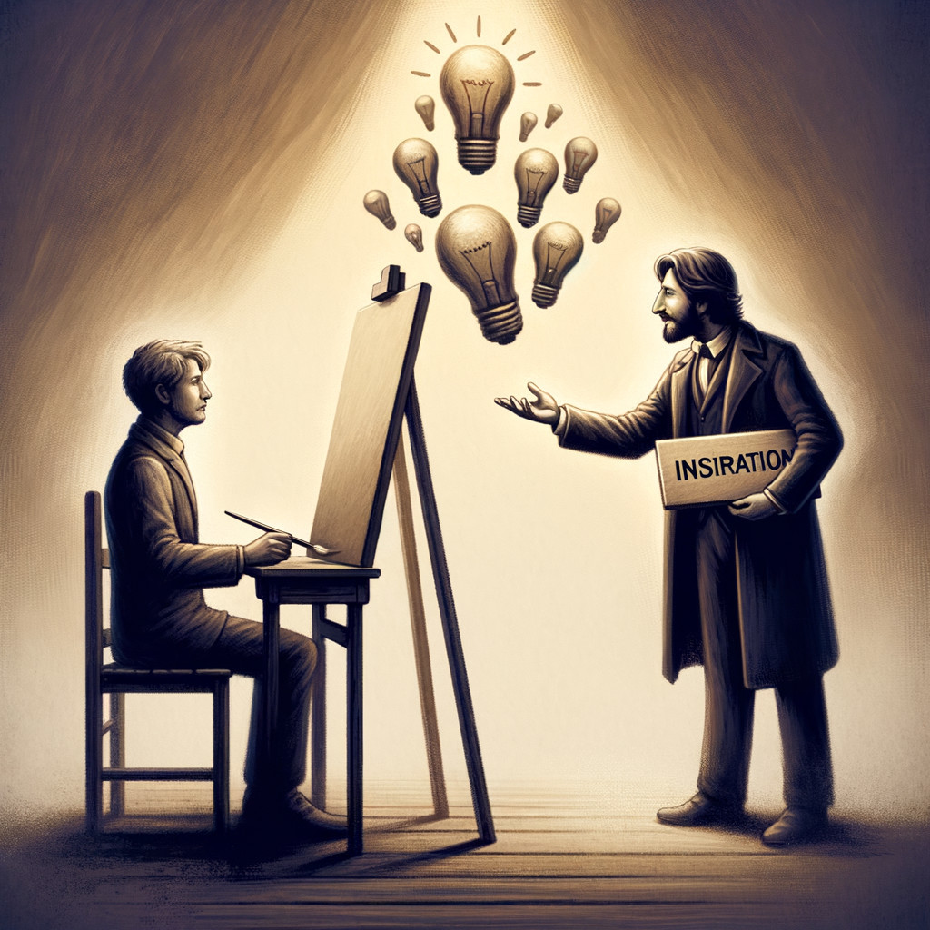 Young artist drawing with mentor in inspiring setting