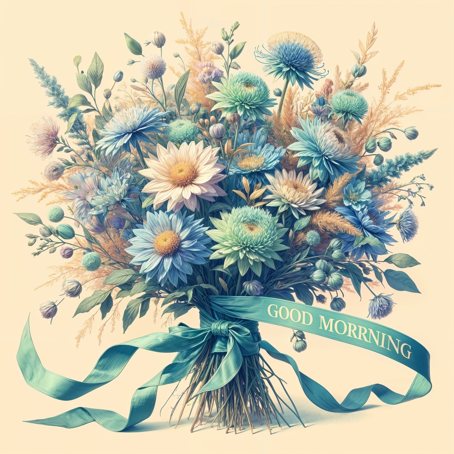 Vibrant Floral Bouquet with Daisies and Thistles