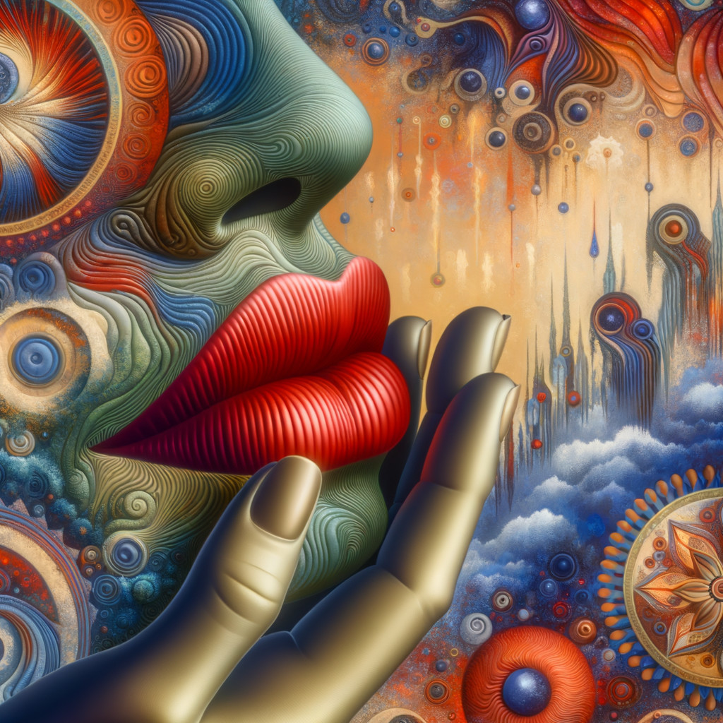 Vibrant Artwork of Stylized Face with Colorful Background