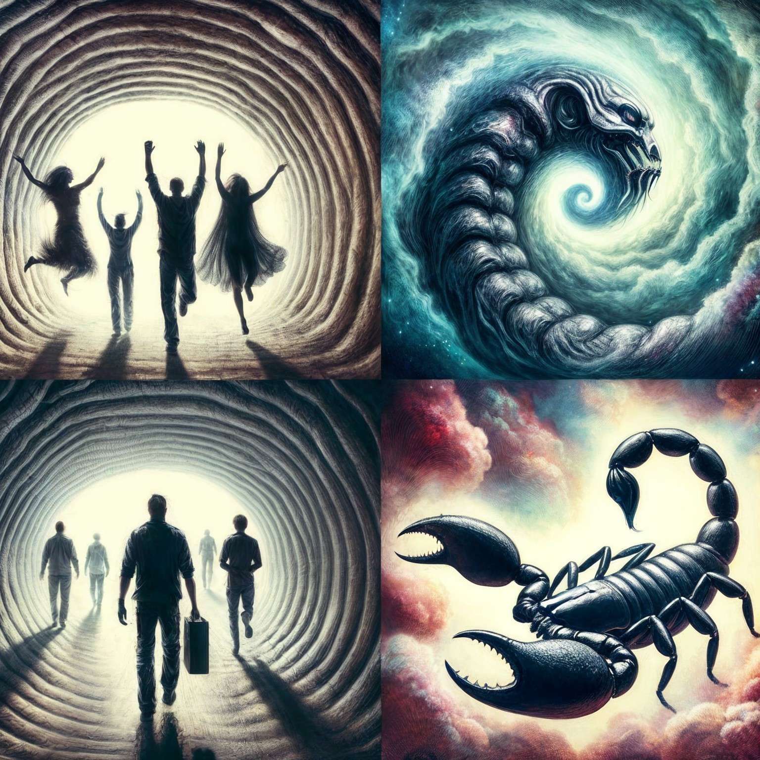 Split Design of Hope and Fear with Surreal Creatures