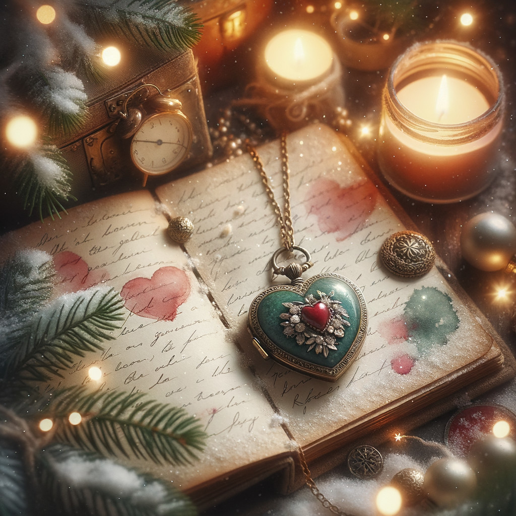 Vintage Book with Handwritten Text and Heart Illustrations