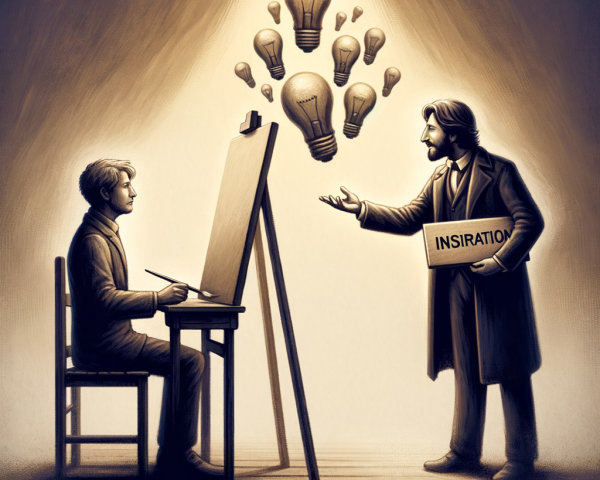 Young artist drawing with mentor in inspiring setting