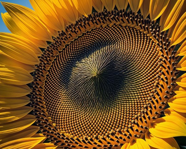 Close-up of a sunflower with yellow petals and seeds