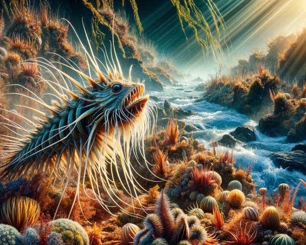 Underwater Scene with Unique Fish and Coral Ecosystem