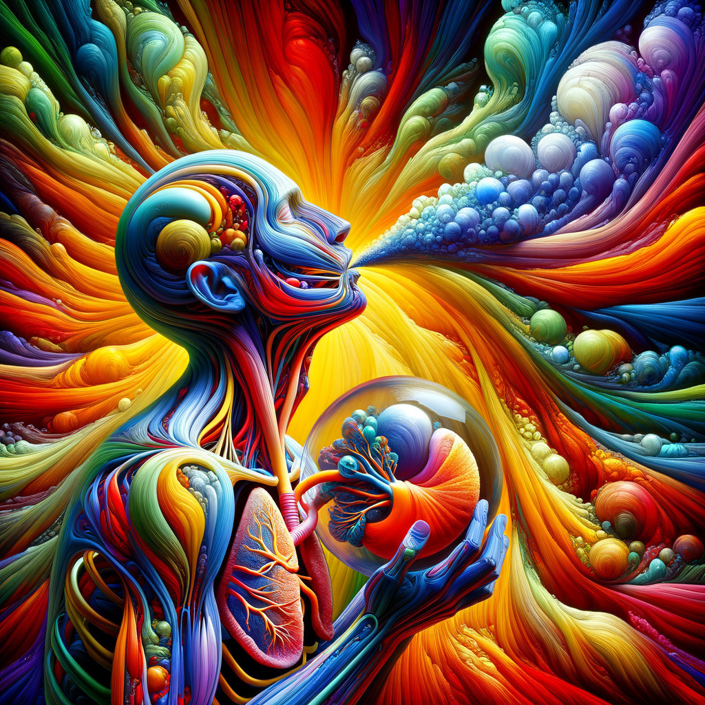 Abstract Human Figure with Colorful Energy Patterns