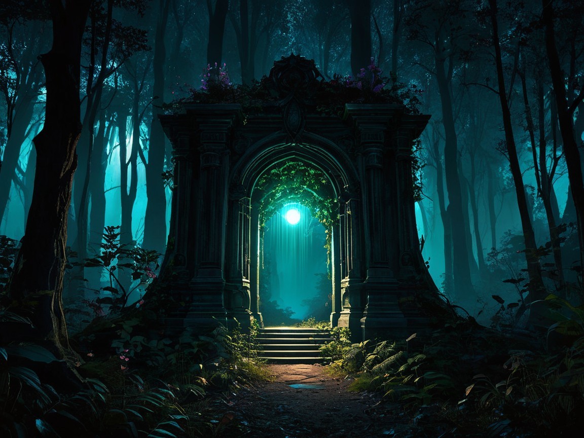 Mystical Archway in Enchanting Forest Setting