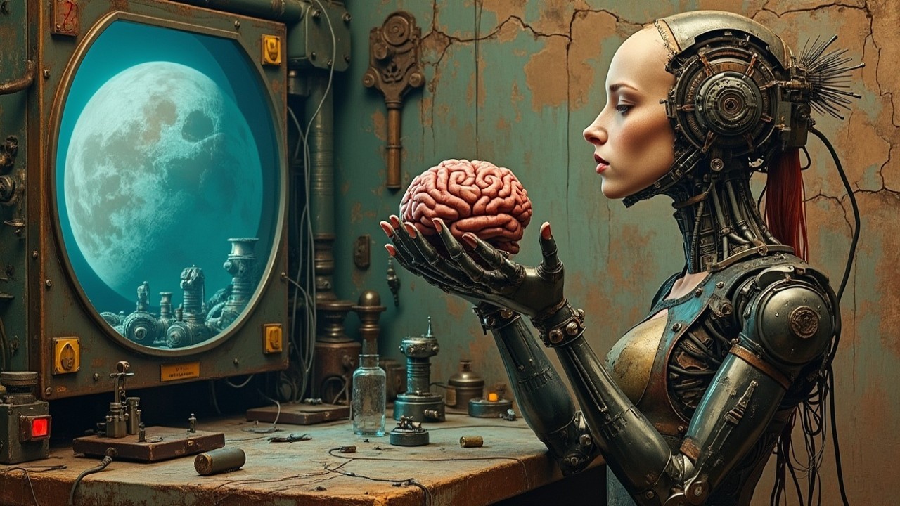 Steampunk Workshop with Android and Human Brain Display