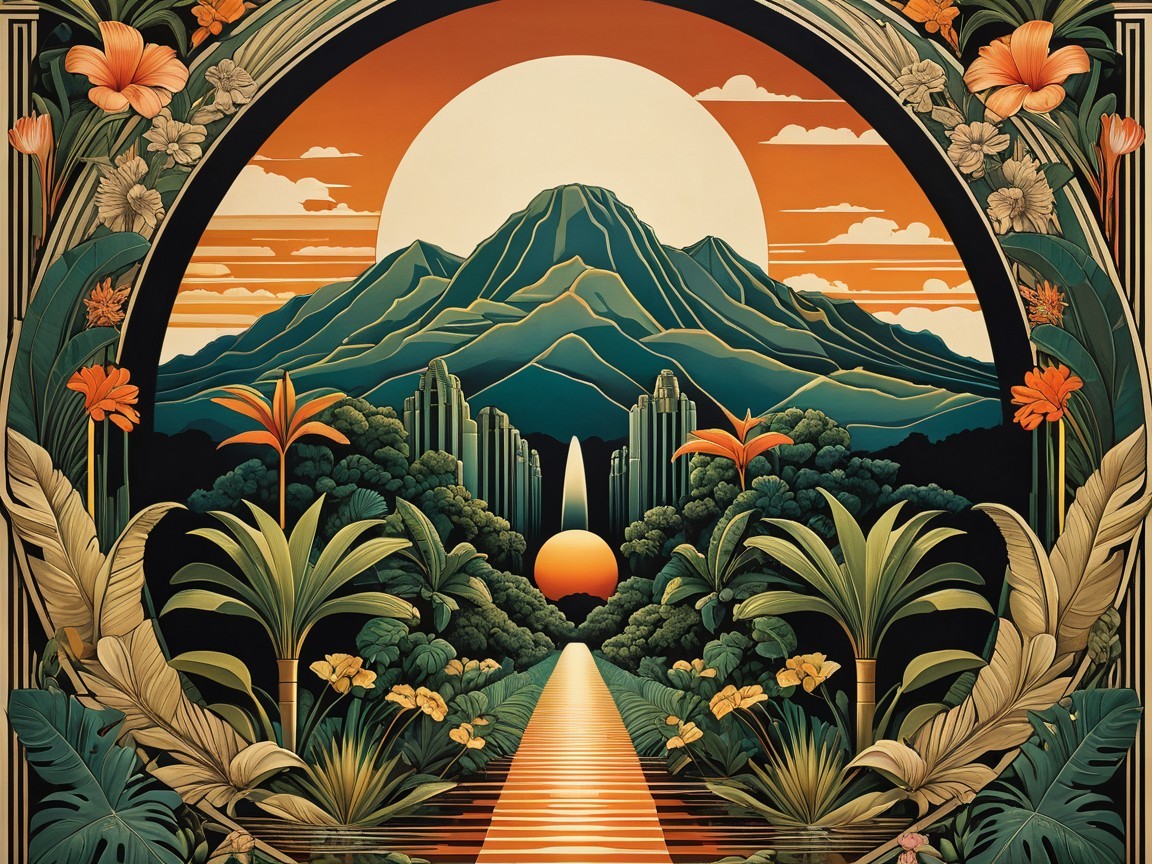 Majestic Mountain Landscape with Colorful Flora